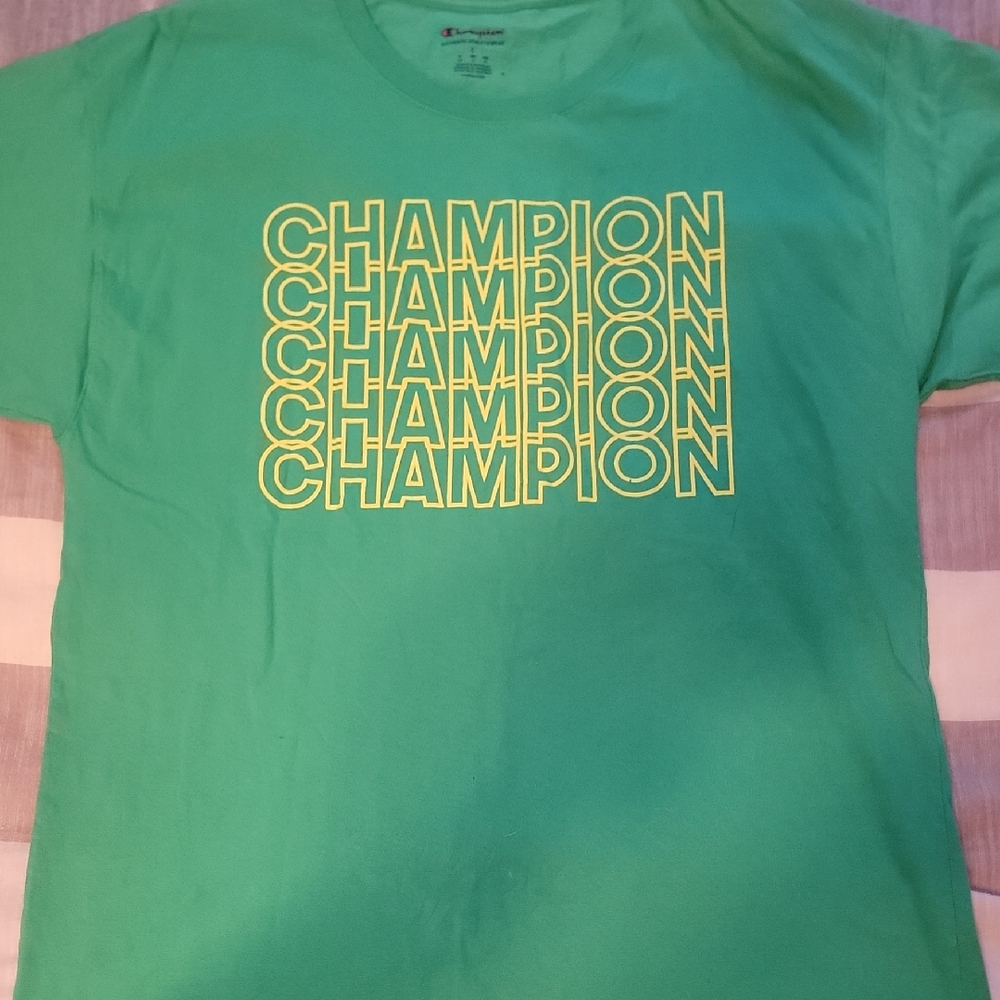 Champion Mint Green Tee with Yellow Graphic
